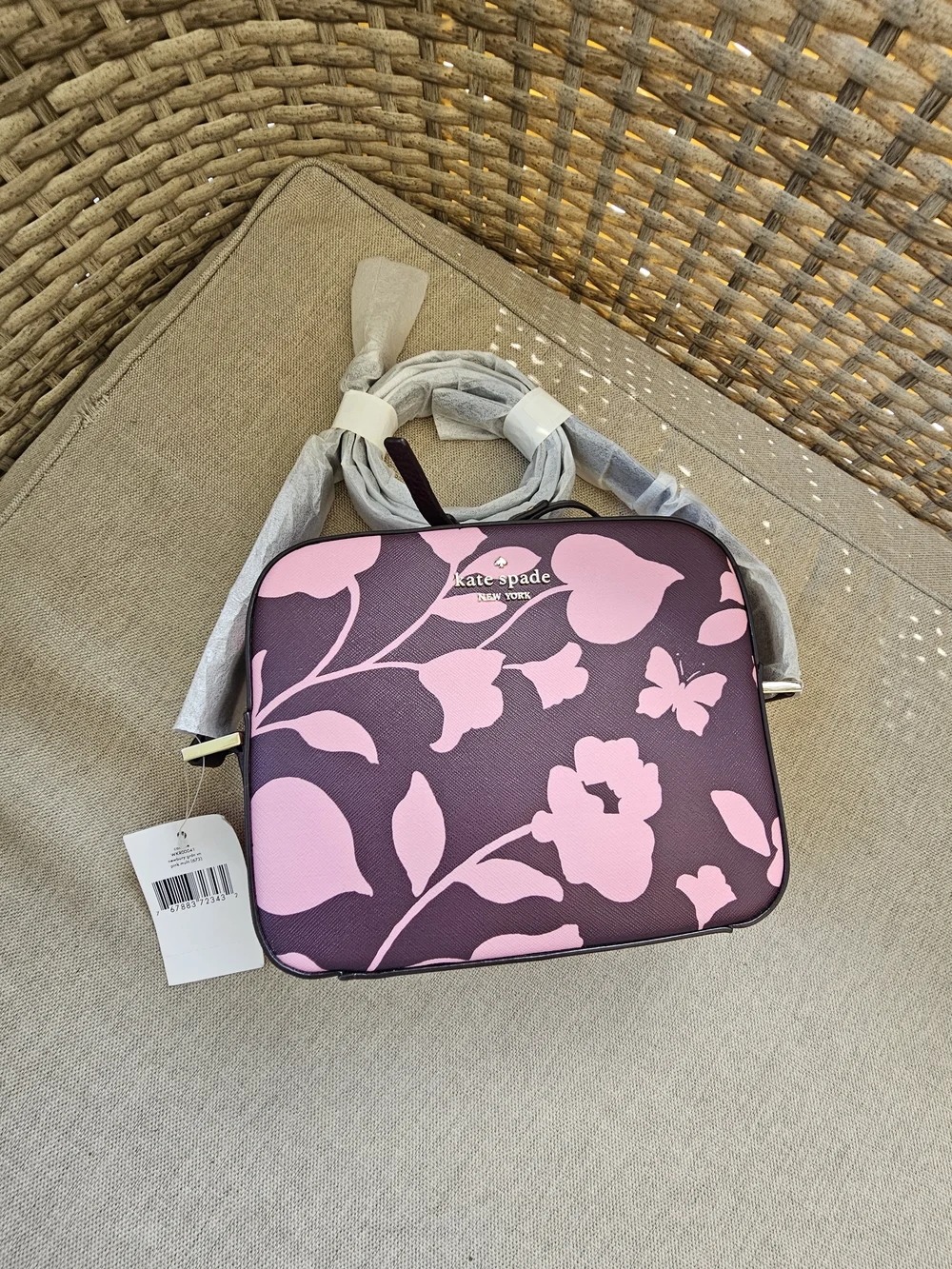 Kate Spade Floral Pink and Black Crossbody Bag